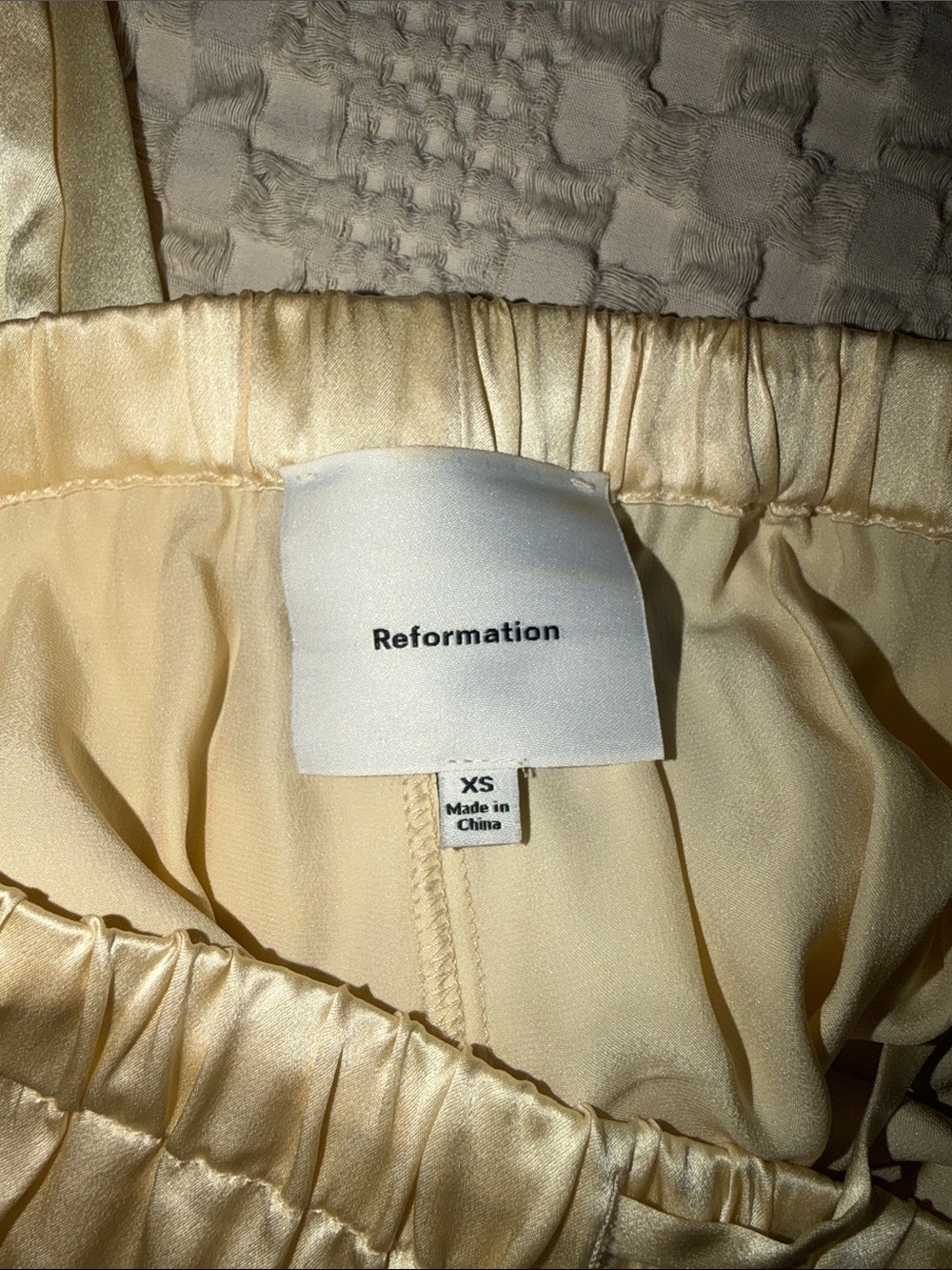 Reformation Olina Silk Pants in Sugar - Picture 4 of 4